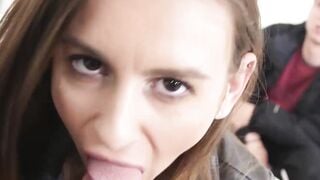Adelie Unicorn Worships Huge Dick - Bus Passage Blowjob