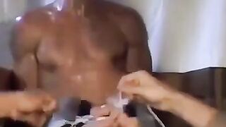 Daneâs muscular frame was restrained for tickle teasing