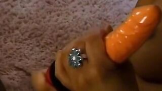Masturbation Queen - Sexy Brunette MILF Fingers Hairy Pussy In Living Room