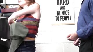 Redheaded Vixen Aria Carsons Gets Creamped For Shop Lifting