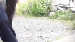 NipponPissTV.com - Seductive stockings wearing Asian teen public pissing