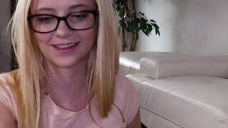 Nerd Girl's Petite Body Gets Filled With Her Stepdaddy's Big Dick