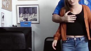Office-Uniformed-ElizaEve's Gets A Huge Load Of Hot CUM On Her Face