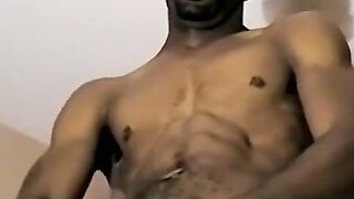 JoeSchmoeXXX.com - Athletic black jock jerks off his huge long cock and cums