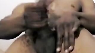 JoeSchmoeXXX.com - Athletic black jock jerks off his huge long cock and cums