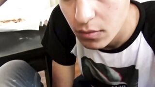Barely legal twink takes massive raw cock in intense POV