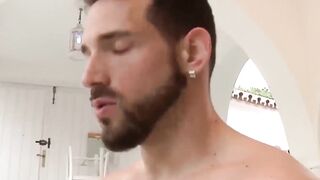 PlayingMen.com - Horny hunk Mike De Marko's intense deepthroating of a rock-hard cock
