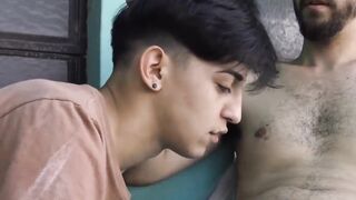 Young Latino tastes dick for first time in wild threesome