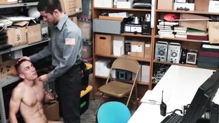 Muscular perp rides cop dick after deepthroat