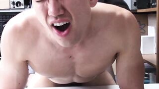 Muscular perp rides cop dick after deepthroat