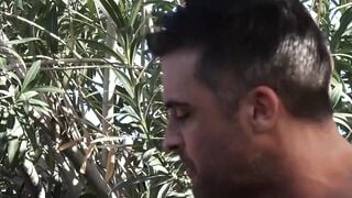 Muscle daddy convinces stepson and BF into raw threesome