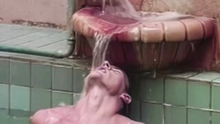 FalconsXXX.com - Four uncut studs feast on each other's cocks and asses post-swim