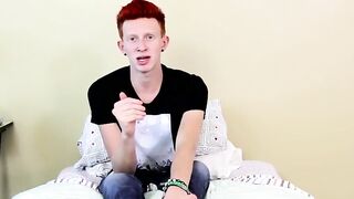 BoyObsession.com - Naughty twink spreads his tight ass and masturbates for warm cum