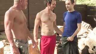 Lumberjack stepdad fucks a family friend in heated threesome Hoe 2
