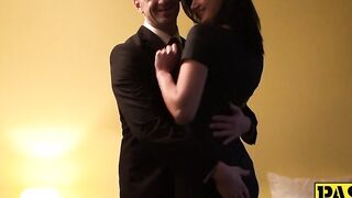 Delectable UK babe has her hair pulled while she fucks hard