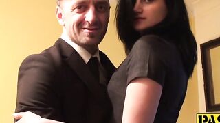 Delectable UK babe has her hair pulled while she fucks hard