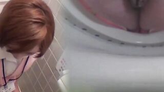Japanese hotties in bath time pee play on hidden cam