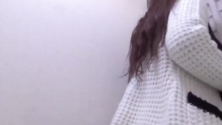 Japanese schoolgirl self pleasure and panty soaks herself