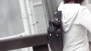 Japanese schoolgirl self pleasure and panty soaks herself