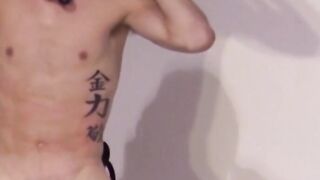 Twinks restrained to be whipped while giving wet blowjobs