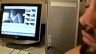 Hunky straight thug strokes juicy man tool slow