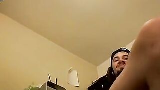 Hunky straight thug strokes juicy man tool slow