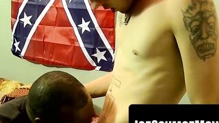 Eric splits Joeâs hole with rough bareback jackhammer thrusts