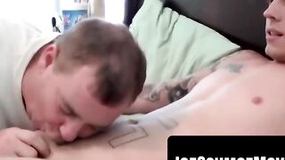 Joe drools over straight Ericâs leaking precum coated knob