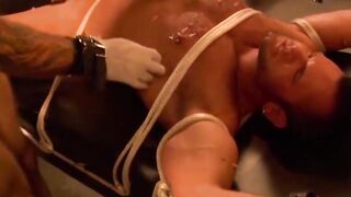 Torment with needles and ropes for a buff pain loving hunk
