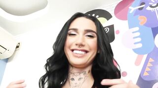 Gaby Maia and Marcela Dimov pound a man in wild Latina trans gangbang