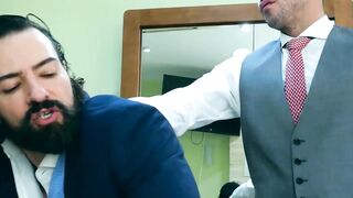 Dani Rivera breeds his horny client Miguel Angel at his barbershop