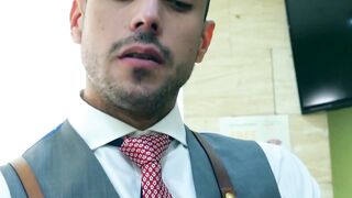 Dani Rivera breeds his horny client Miguel Angel at his barbershop