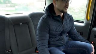 Taxi slut Lady Gang rides strangers dick doggy after blowjob deal