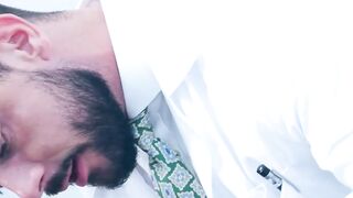 PlayingMen.com - Doctor Sir Peter's long cock welcomed by suited Drew Dixon