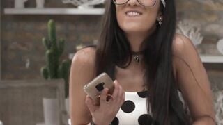 Brunette teen Darcia Lee fed with warm cum after intense drilling