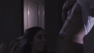 Roman Todd catches TS stepsis Melanie Brooks jerking then pumps her ass