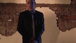 Cute blonde twink tortured and humiliated by his master
