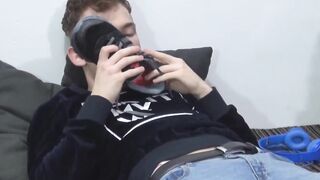 Cute dude's ass gets pounded hard by Santa's hung helper