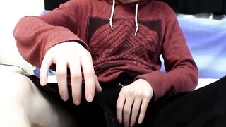 Str8Thugs.com - Skinny straightie unleashes his hairy cock and solo cum blasts