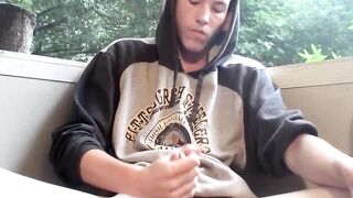 Str8Thugs.com - Young straight cigar smoker's solo masturbation and cum blasting sess