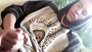 Str8Thugs.com - Young straight cigar smoker's solo masturbation and cum blasting sess