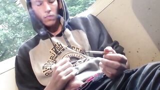 Str8Thugs.com - Young straight cigar smoker's solo masturbation and cum blasting sess