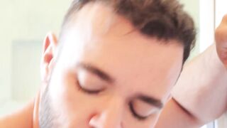 Ethan Sinns and Sean Austin have bathroom sex after shaving