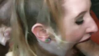 Gangbanged bukkake bitches sucking many big fat dicks