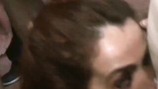 Gangbanged bukkake bitches sucking many big fat dicks