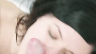 PetiteAriaJ's DeepThroat Blowjob Ride on Huge Throtting Dick