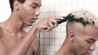 Black Twunk's Hair Cut & Jerk Off Session - Hairy Muscle Jock