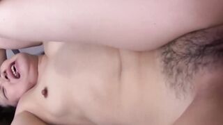 Hairy Guy Slides His Hard Dick Into Hot Japanese Girl's Wet Pussy - Hirsute Sex