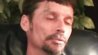 MATURE STUD GETS HIS COCK ON FIRE IN A SEXY THREEWAY