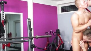 Those Hot Jock Bodies - Public Threesomes in Gay Fitness Center